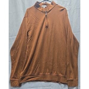 Peter Millar Mens 1/4 Zip Size XL‎ Orange Pullover Rust Long sleeve